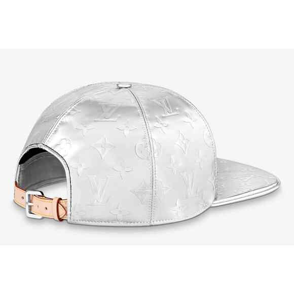 Louis Vuitton LV Mirror Cap Silver Monogram Logo Miroir Sun Baseball Hat 58cm - Picture 7 of 12